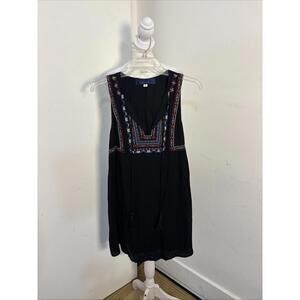 Blue Rain XSmall embroidered Dress, Black, Embroidered Sleeves